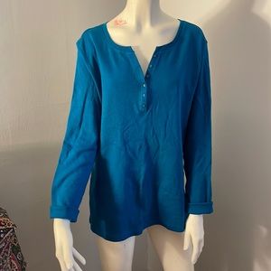 Teal blue long sleeve t shirt